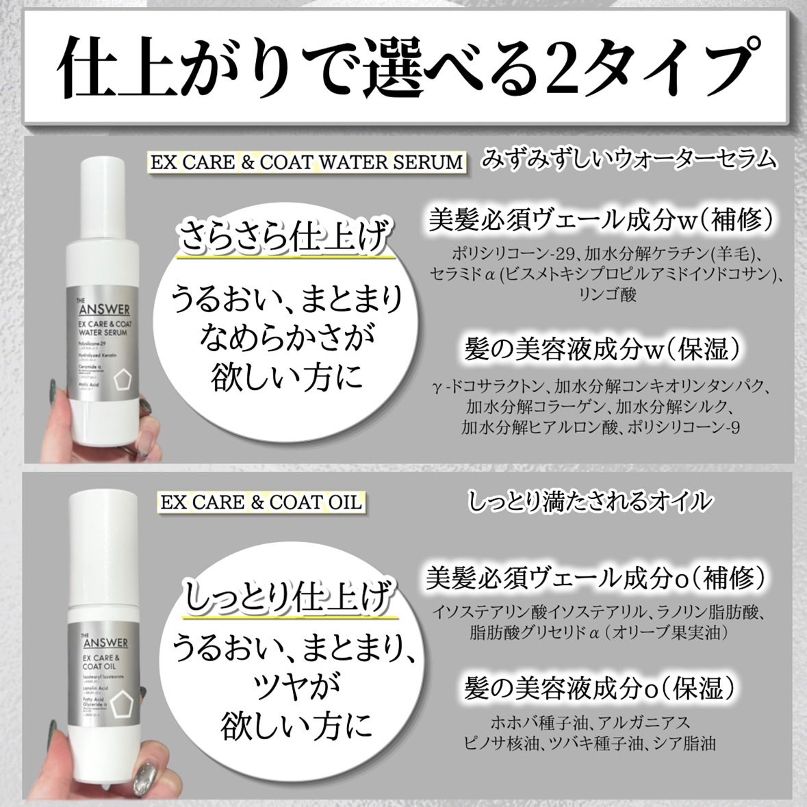 THE ANSWER EXケア&コート ウォーターセラム/THE ANSWER/アウトバストリートメントを使ったクチコミ(4枚目)