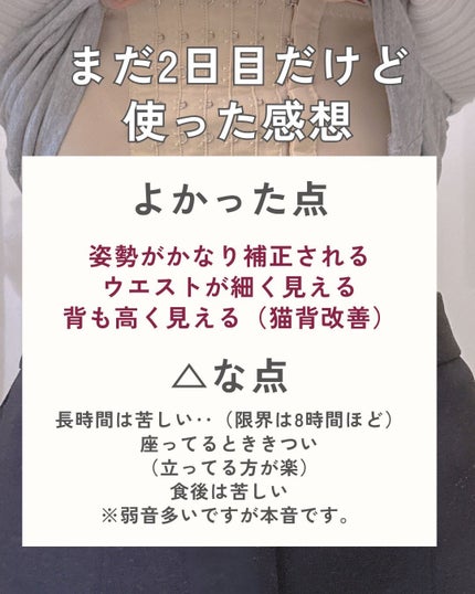 秋瀬ルナ.美容サプリ/韓国コスメ🇰🇷 on LIPS 「肋骨の開きが気になって色々調べた結果、姿勢矯正ができるコルセッ..」(6枚目)
