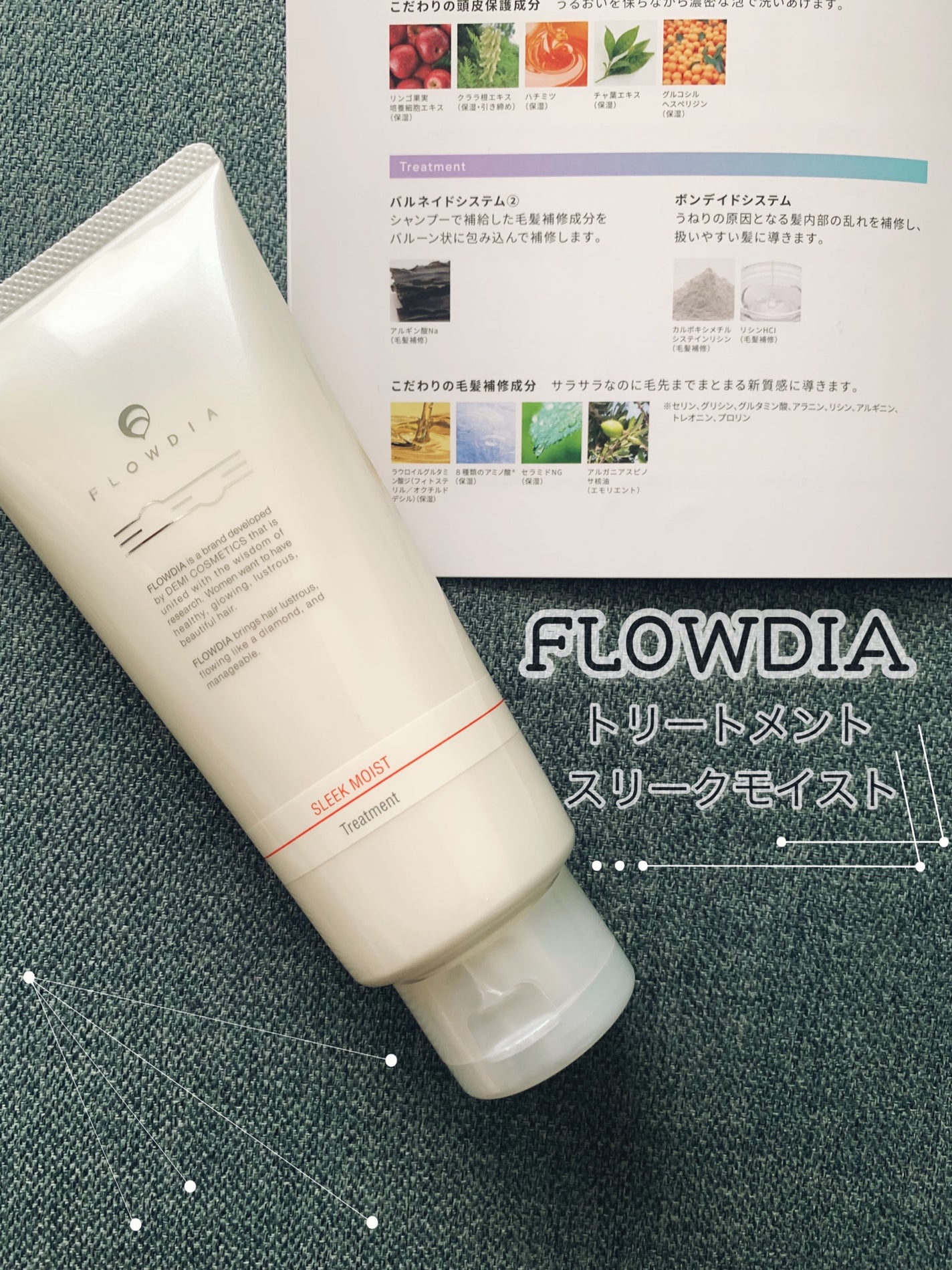 フローディア トリートメント スリークモイスト/FLOWDIA/洗い流すヘアトリートメントを使ったクチコミ(1枚目)