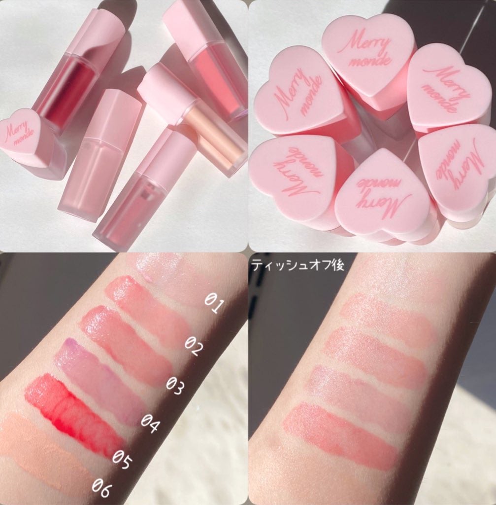 ミルクハートティントリップアンドチーク/Merrymonde/リップティントを使ったクチコミ(2枚目)