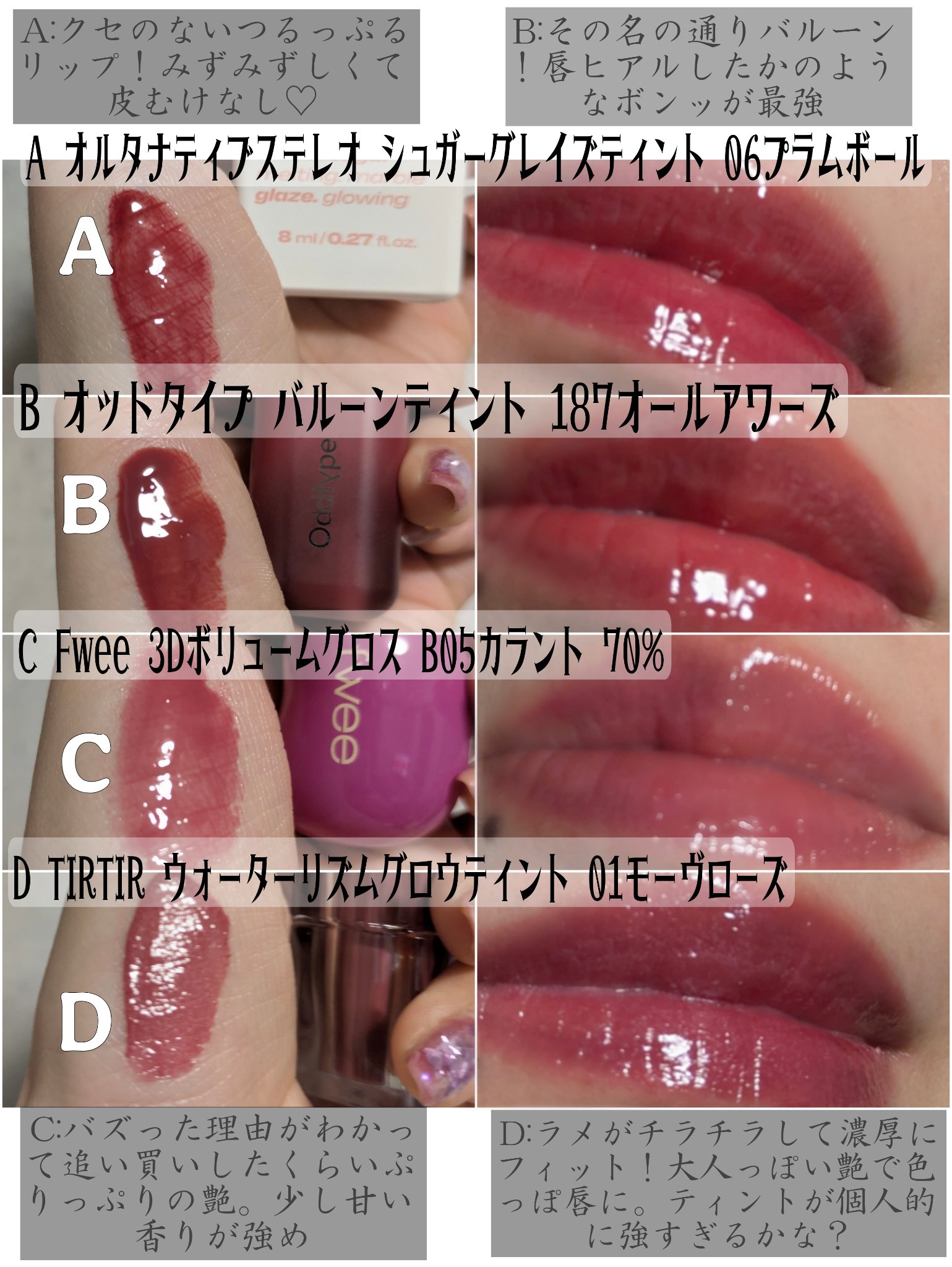 フィー 3Dボリューミンググロス/fwee/リップグロスを使ったクチコミ（2枚目）