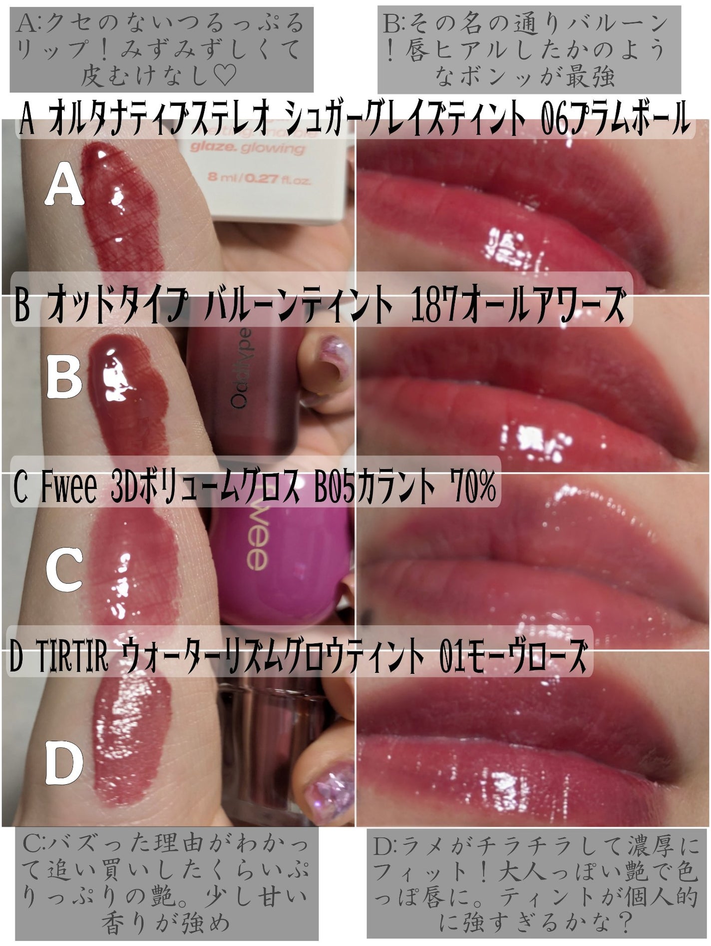 フィー 3Dボリューミンググロス/fwee/リップグロスを使ったクチコミ(2枚目)