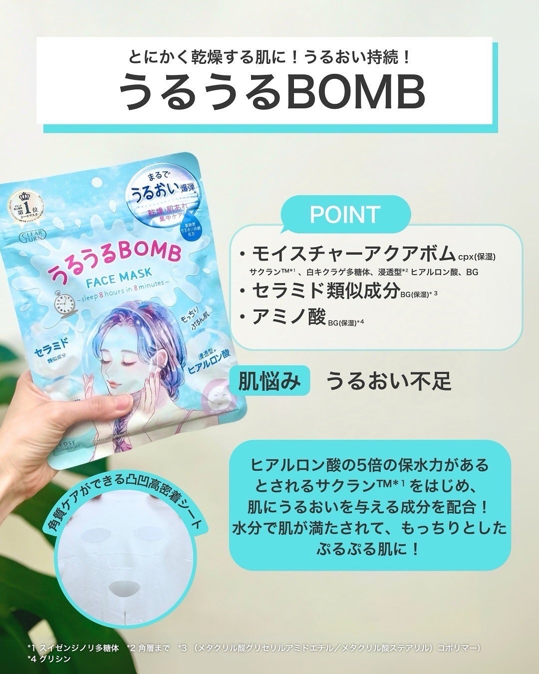 うるうるBOMBマスク/クリアターン/シートマスク・パックを使ったクチコミ(7枚目)