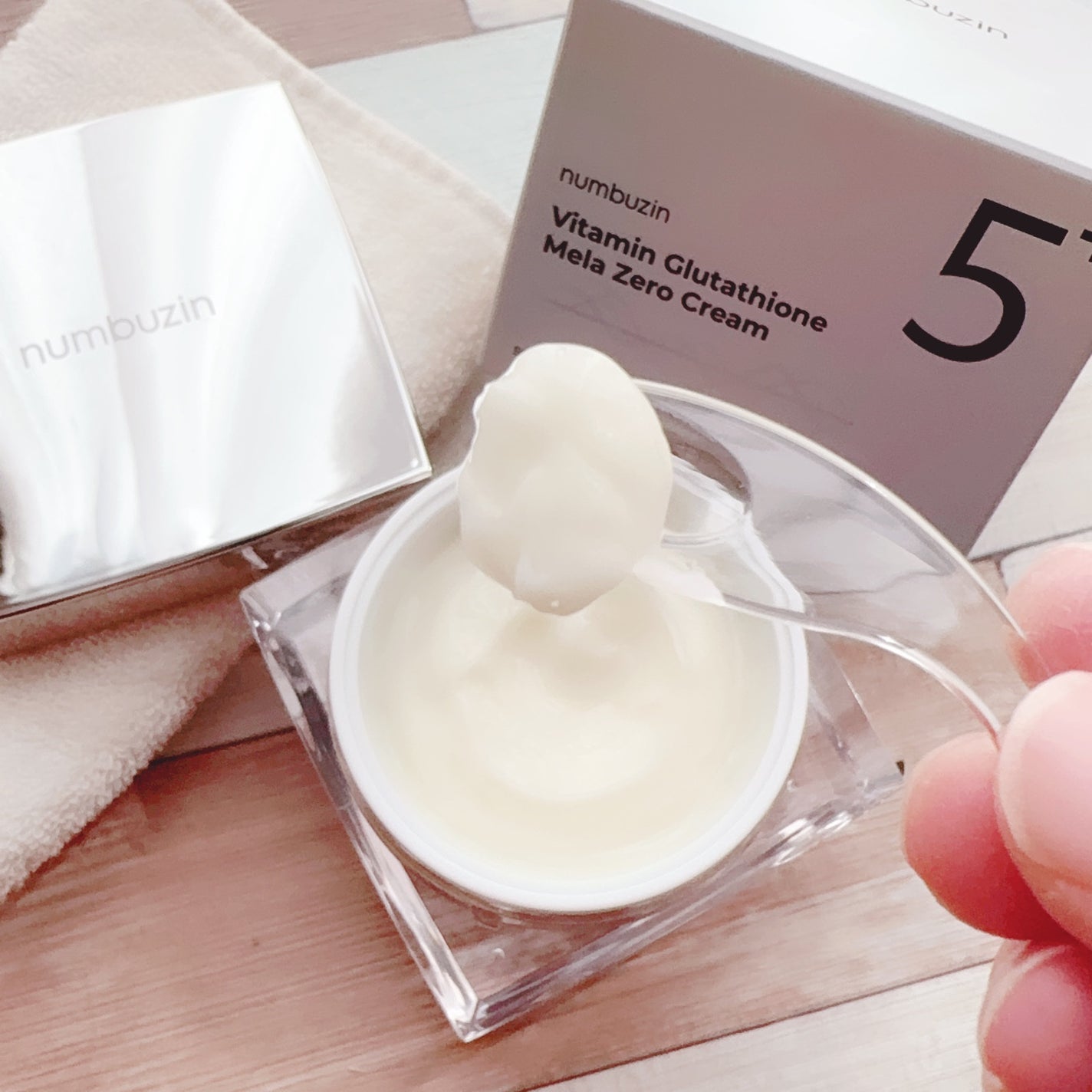 5番 白玉グルタチオンCメラゼロクリーム/numbuzin/フェイスクリームを使ったクチコミ(2枚目)