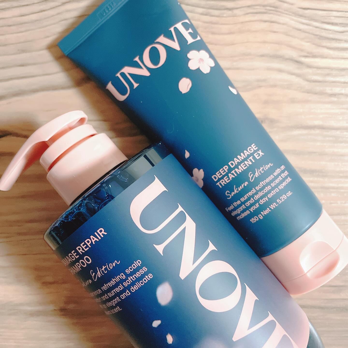 UNOVE UNOVE　桜エディション ＜シャンプー・ディープダメージトリートメントセット＞のクチコミ「UNOVE

🌸数量限定  桜エディション🌸
【ダメージリペアシャンプー】
【ディープダメージ.....」（2枚目）