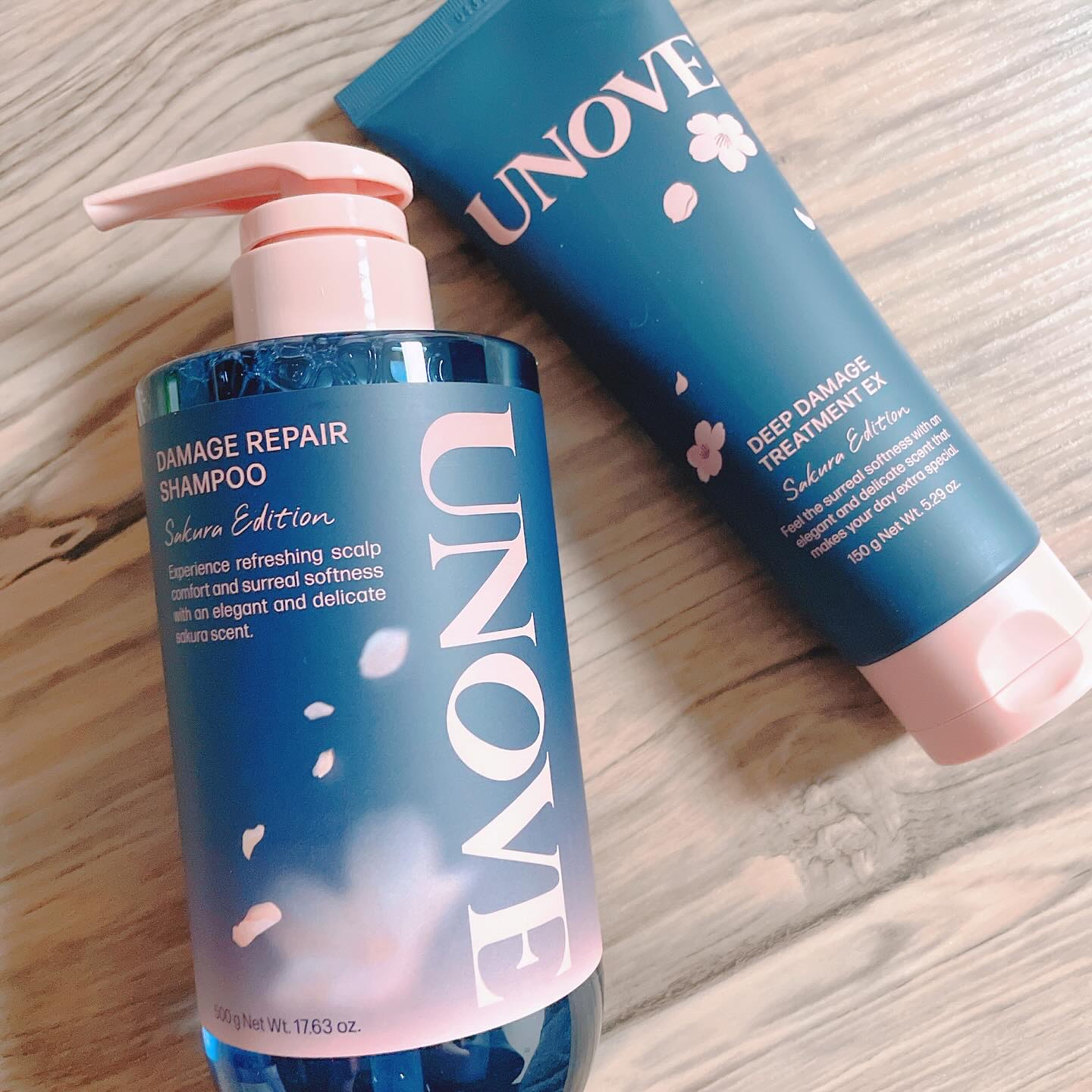 UNOVE UNOVE　桜エディション ＜シャンプー・ディープダメージトリートメントセット＞のクチコミ「UNOVE

🌸数量限定  桜エディション🌸
【ダメージリペアシャンプー】
【ディープダメージ.....」（1枚目）