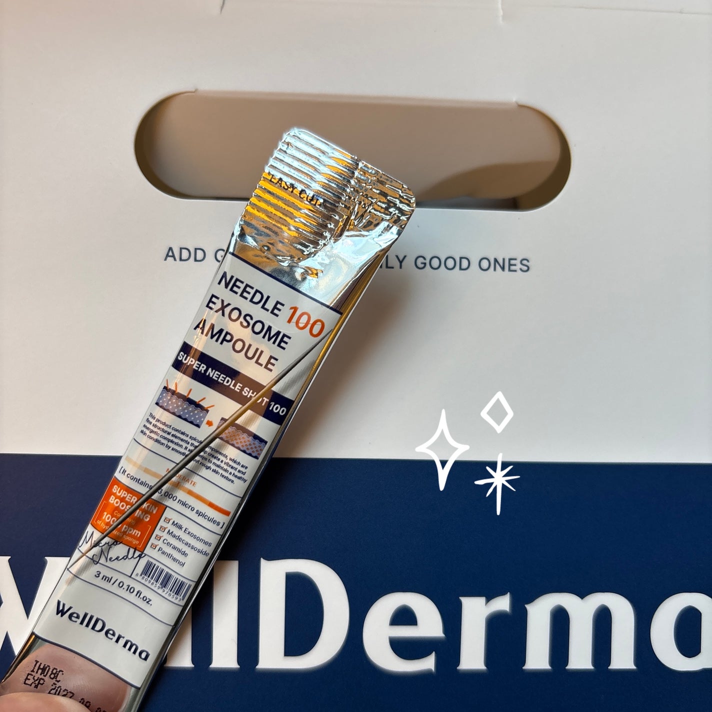 ウェルダーマニードル100 エクソソームアンプル 3g/WellDerma/美容液を使ったクチコミ(1枚目)