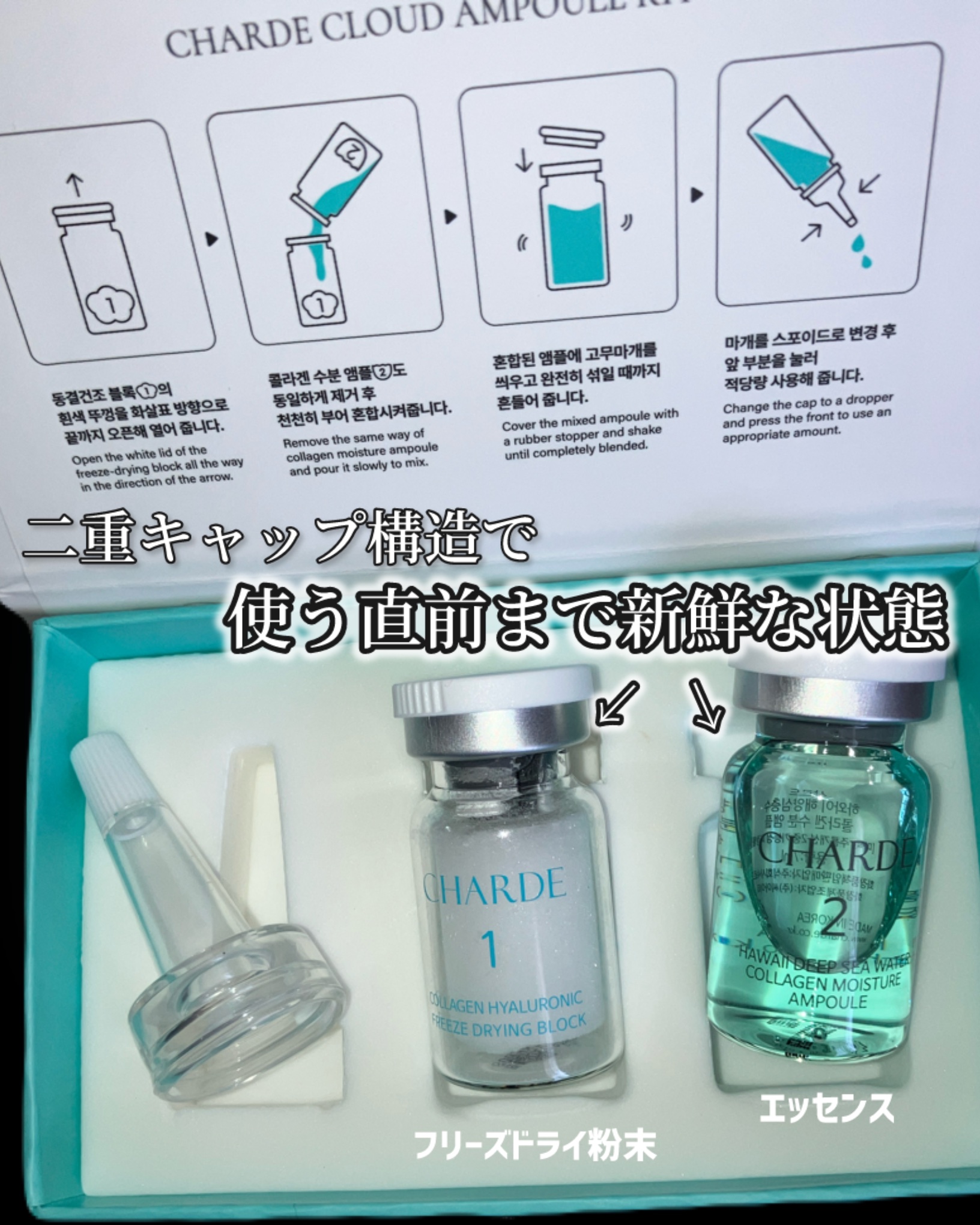 クラウドアンプル 1week キット/CHARDE/美容液を使ったクチコミ（2枚目）