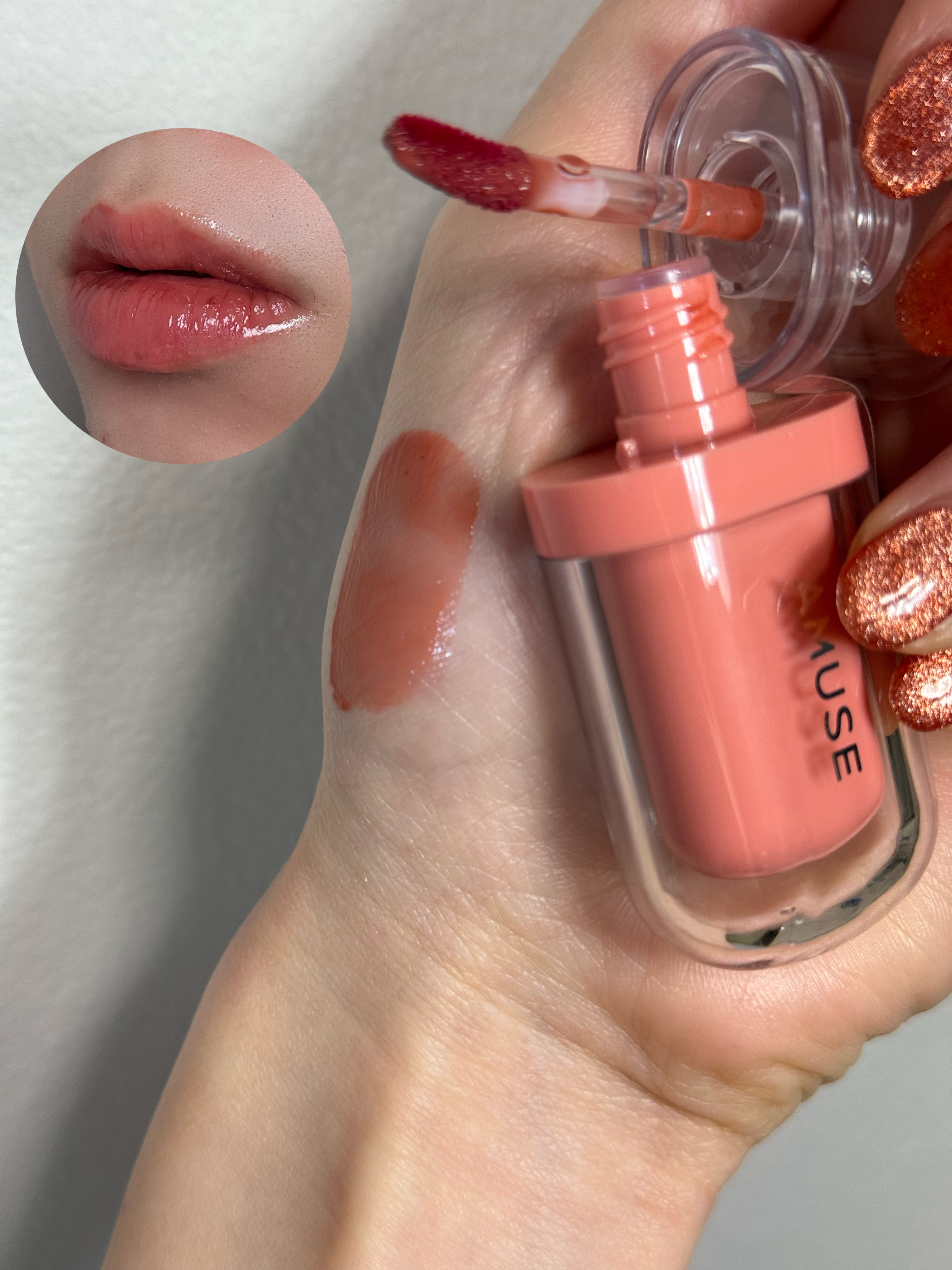 ジェルフィットティント パンプキンジェリー/AMUSE/リップティントを使ったクチコミ（2枚目）