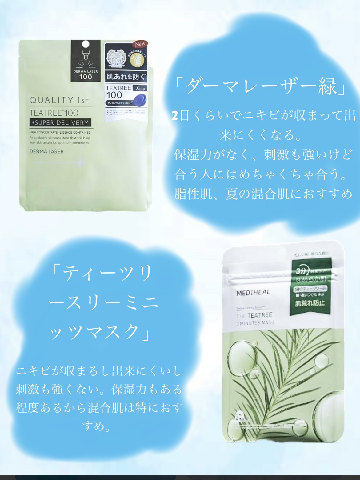 ダーマレーザー スーパーTEATREE100マスク/クオリティファースト/シートマスク・パックを使ったクチコミ（2枚目）