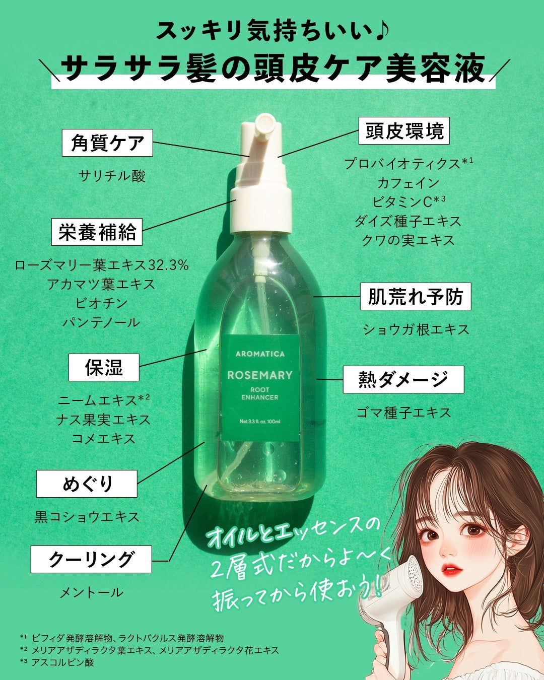 ローズマリー スカルプ スクラブ/AROMATICA/ヘッドスクラブを使ったクチコミ(5枚目)