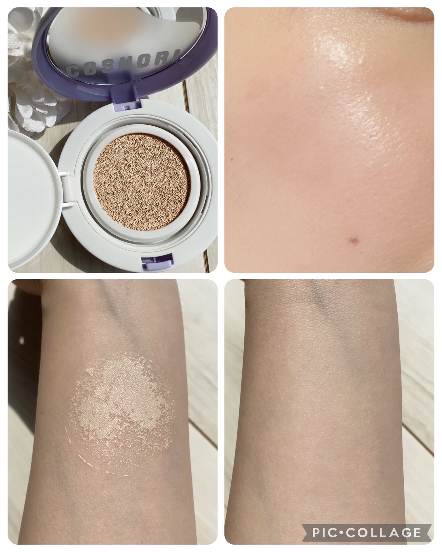 パンテノールバリアクッション/COSNORI/クッションファンデーションを使ったクチコミ（2枚目）