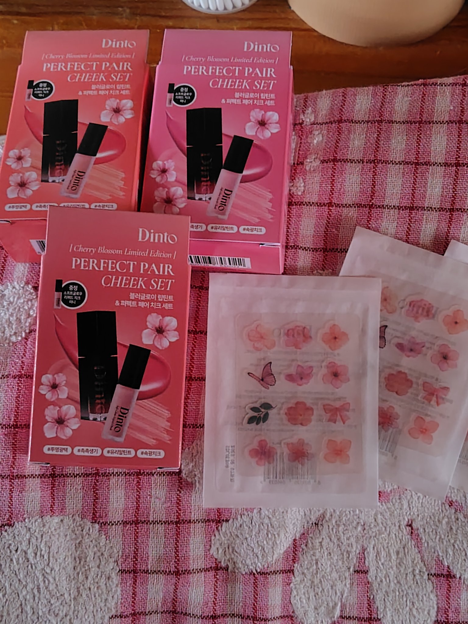 【限定パケ 桜エディション】 ブラーグローイリップティント＆ペアチーク パーフェクトセット/Dinto/リキッドチークを使ったクチコミ（3枚目）