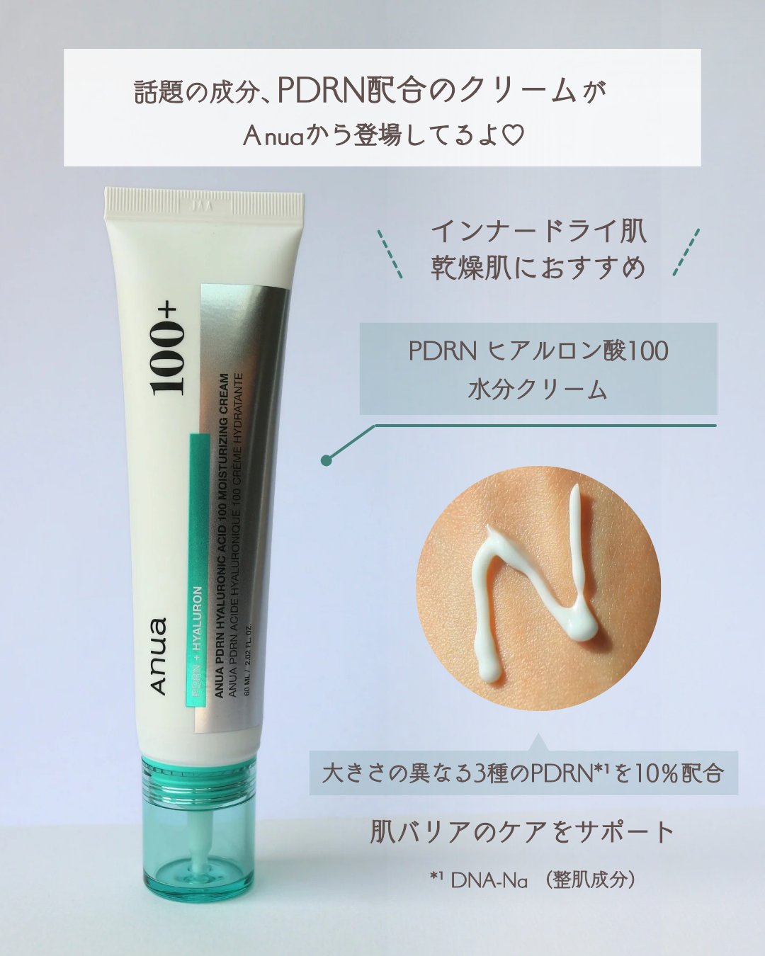 PDRNヒアルロン酸100 モイスチャライジングクリーム/Anua/フェイスクリームを使ったクチコミ（2枚目）