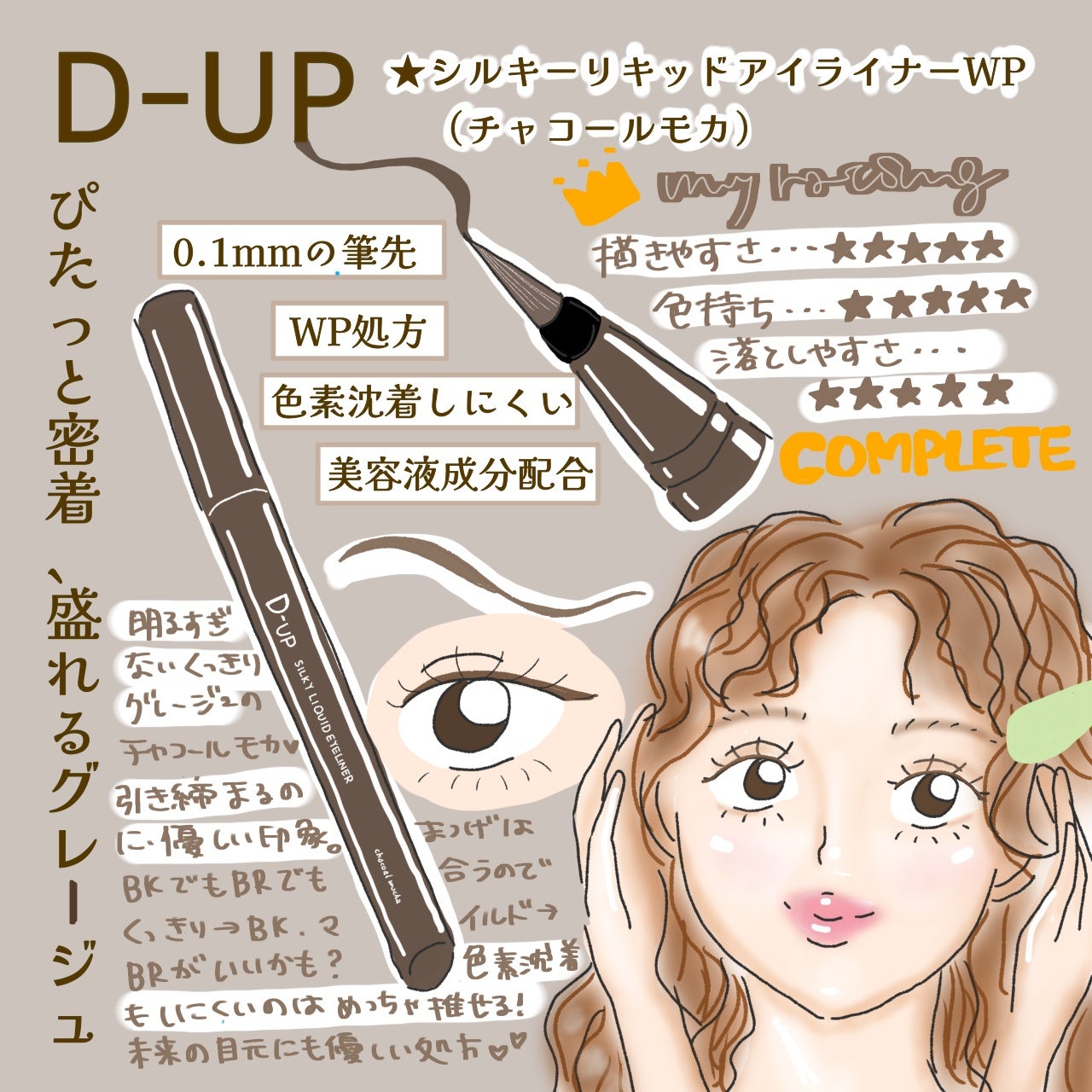 シルキーリキッドアイライナーWP/D-UP/リキッドアイライナーを使ったクチコミ(1枚目)