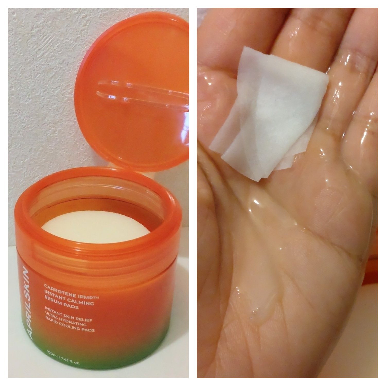 カロテンIPMP(TM) ブレミッシュカーミングセラムパッド/APRILSKIN/トナーパッドを使ったクチコミ（3枚目）