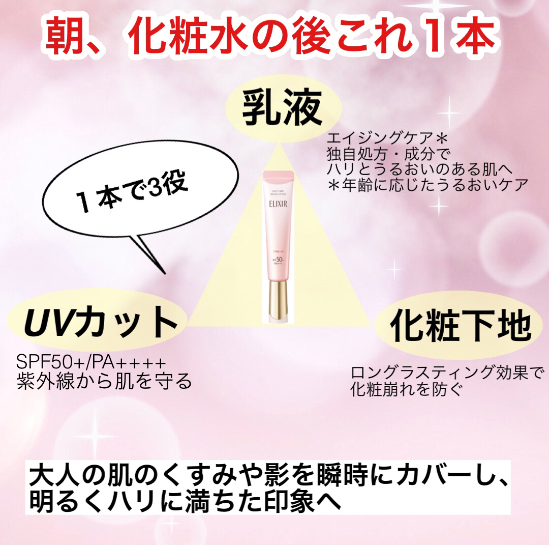 エリクシール　デーケアレボリューション　トーンアップ　SP+　aa/エリクシール/化粧下地を使ったクチコミ（3枚目）