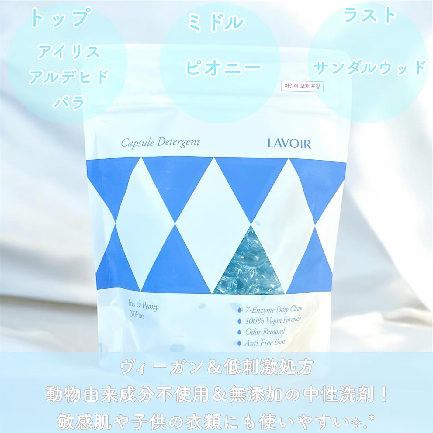 ヴィーガン部屋干しカプセル洗濯洗剤/LAVOIR/洗濯洗剤を使ったクチコミ(3枚目)