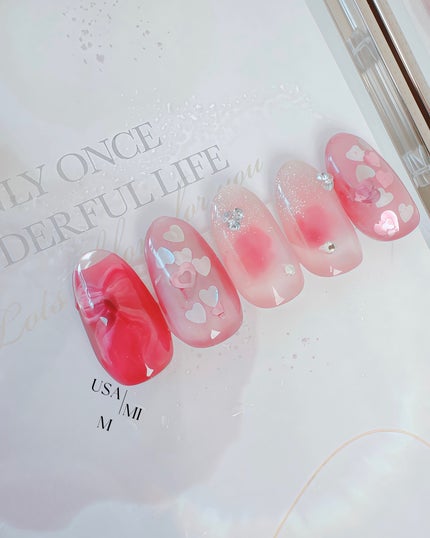 Usamimi@フォロバ強化中 on LIPS 「#桜色の春ネイル#ちゅるんネイル#モテネイル#ピンクネイル.ネ..」(1枚目)