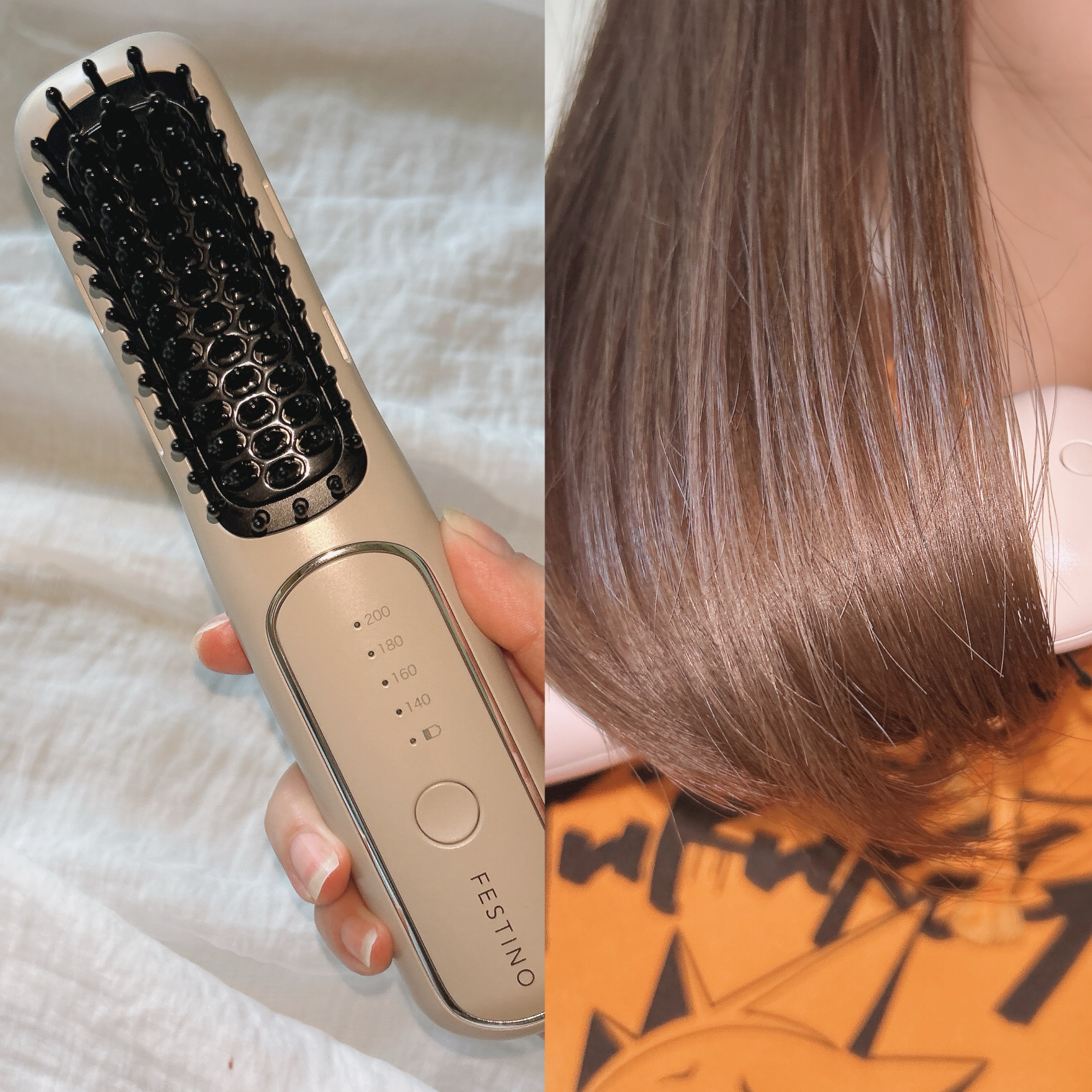 充電式 スタイリング ヒーターブラシ/FESTINO/ヒートブラシを使ったクチコミ（2枚目）
