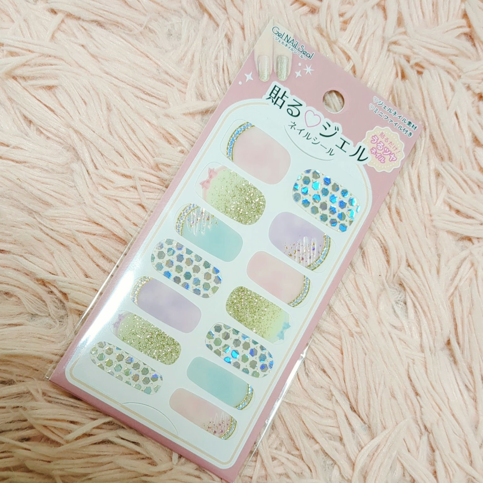 貼るジェルネイル/セリア/ネイルシールを使ったクチコミ（3枚目）