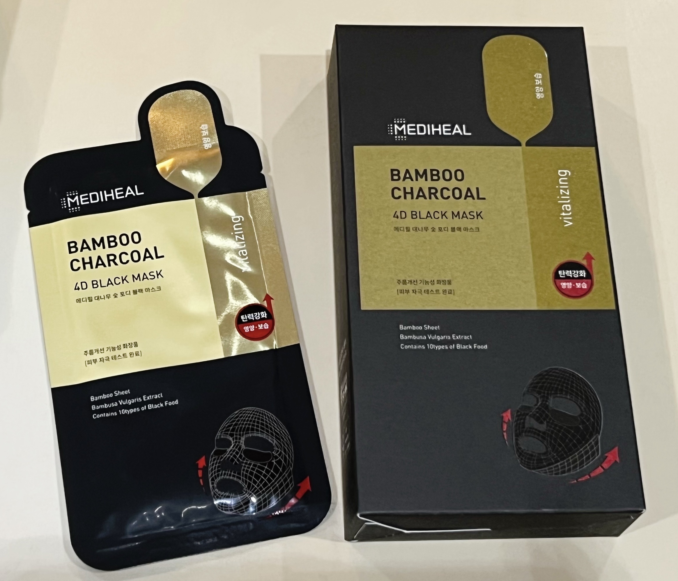 バンブー チャコール 4D ブラック マスク/MEDIHEAL/シートマスク・パックを使ったクチコミ（1枚目）