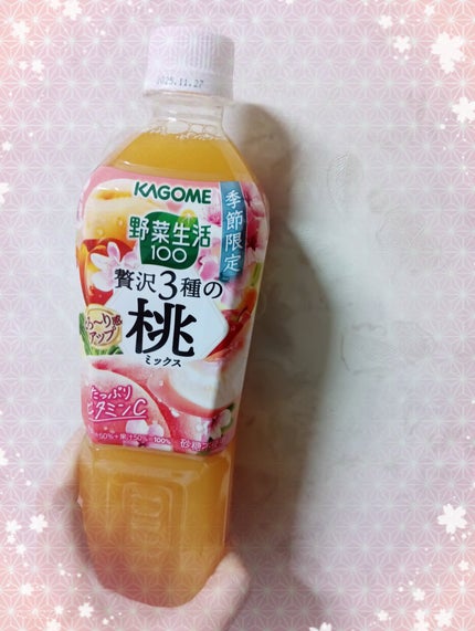 野菜生活100  贅沢3種の桃ミックス/野菜生活100/野菜ジュースを使ったクチコミ(1枚目)