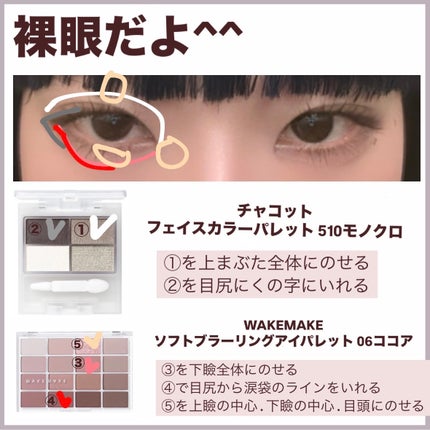 ソフトブラーリングアイパレット/wakemake/アイシャドウパレットを使ったクチコミ(3枚目)