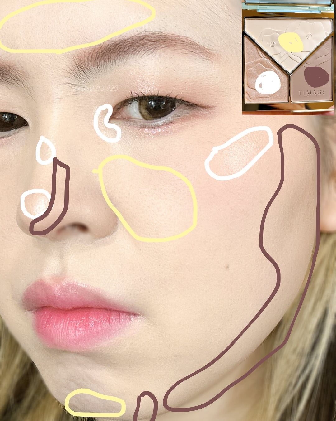 ハイライトシェーディングパレット/TIMAGE/パウダーハイライトを使ったクチコミ(5枚目)