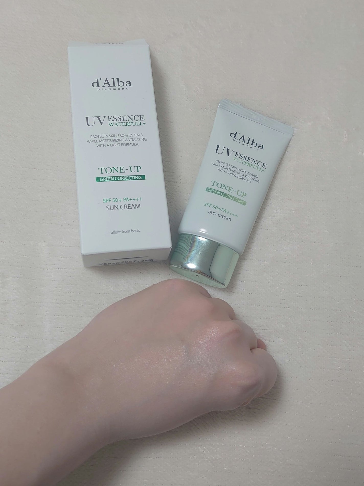 クリーンティーツリーリポソームトーンアップサンクリーム(グリーン)/ダルバ/日焼け止めクリームを使ったクチコミ(3枚目)