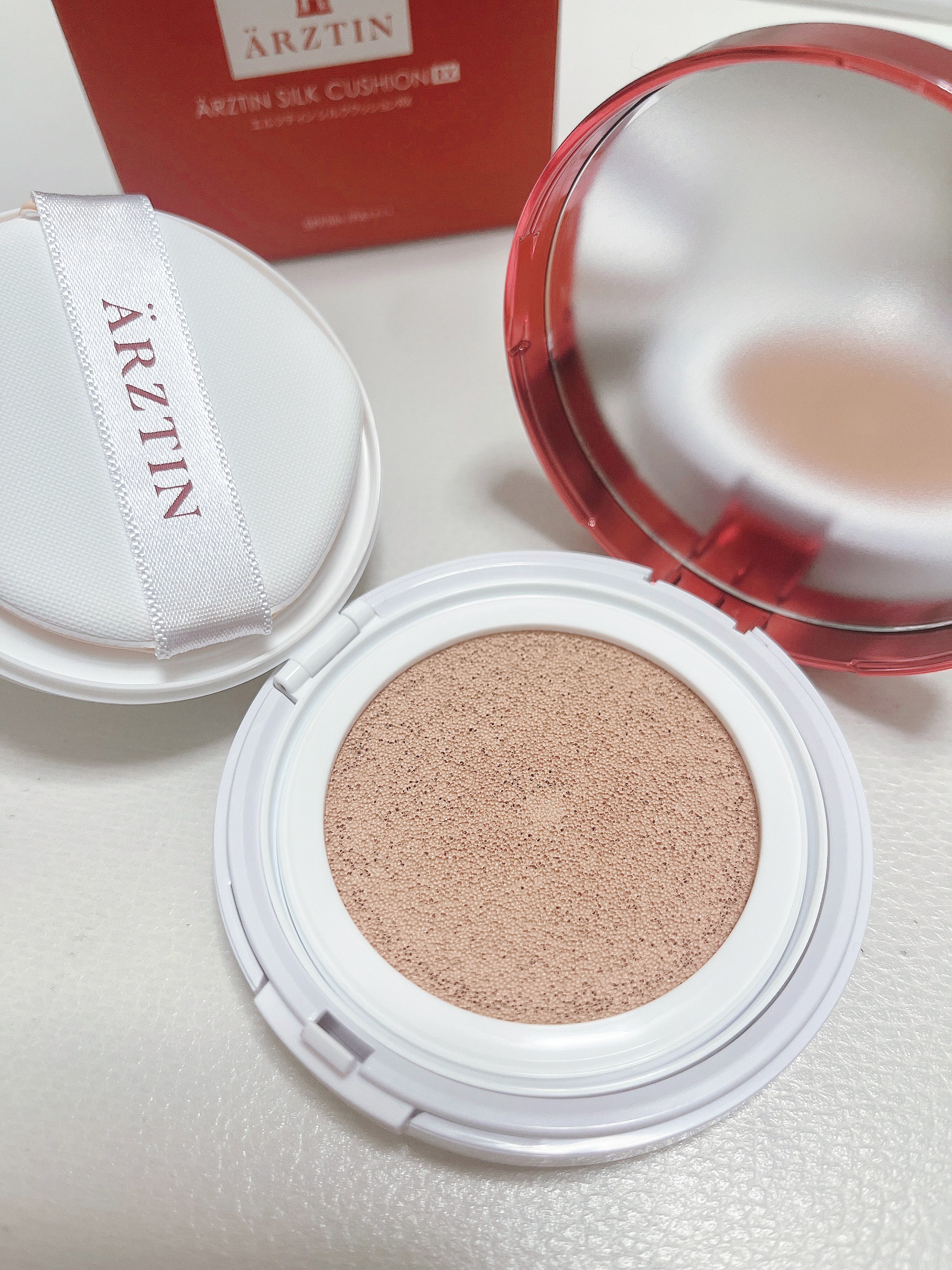 シルククッション RX/ARZIN/クッションファンデーションを使ったクチコミ（2枚目）