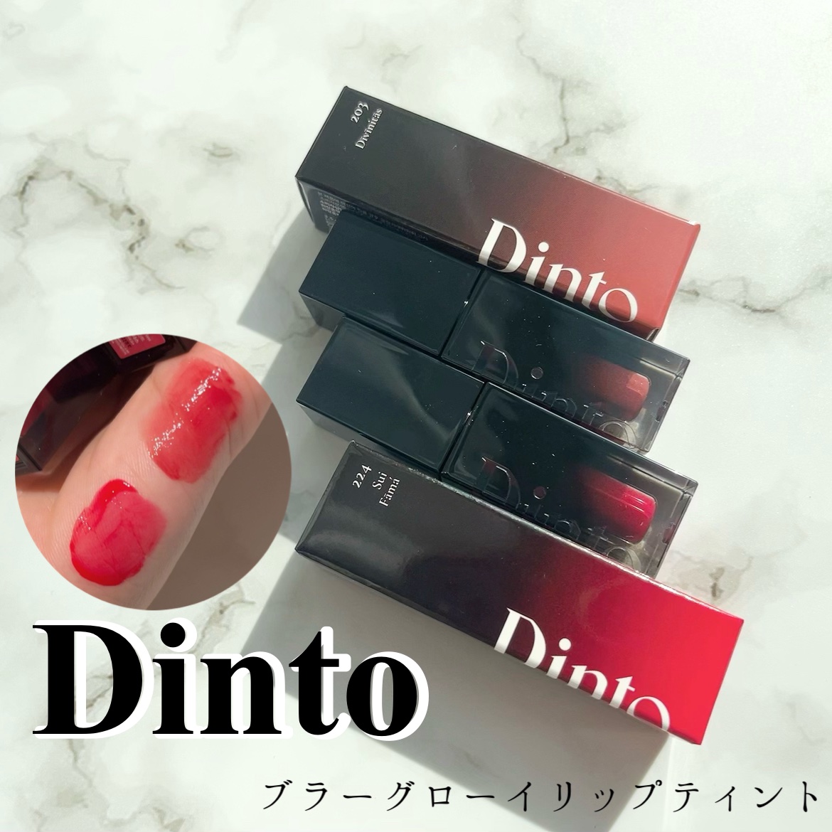 ブラーグロイリップティント 203 ディビニタス/Dinto/リップティントを使ったクチコミ（1枚目）