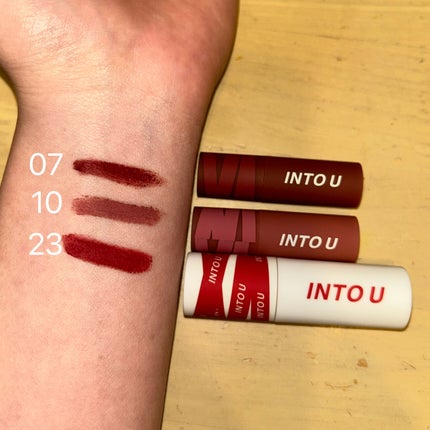 スーパーマットリップ&チークマッド/INTO U/口紅を使ったクチコミ(6枚目)
