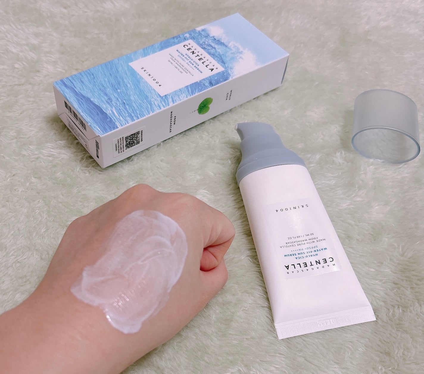 ヒアルーシカ ウォーターフィット サンセラム/SKIN1004/日焼け止めローションを使ったクチコミ(2枚目)