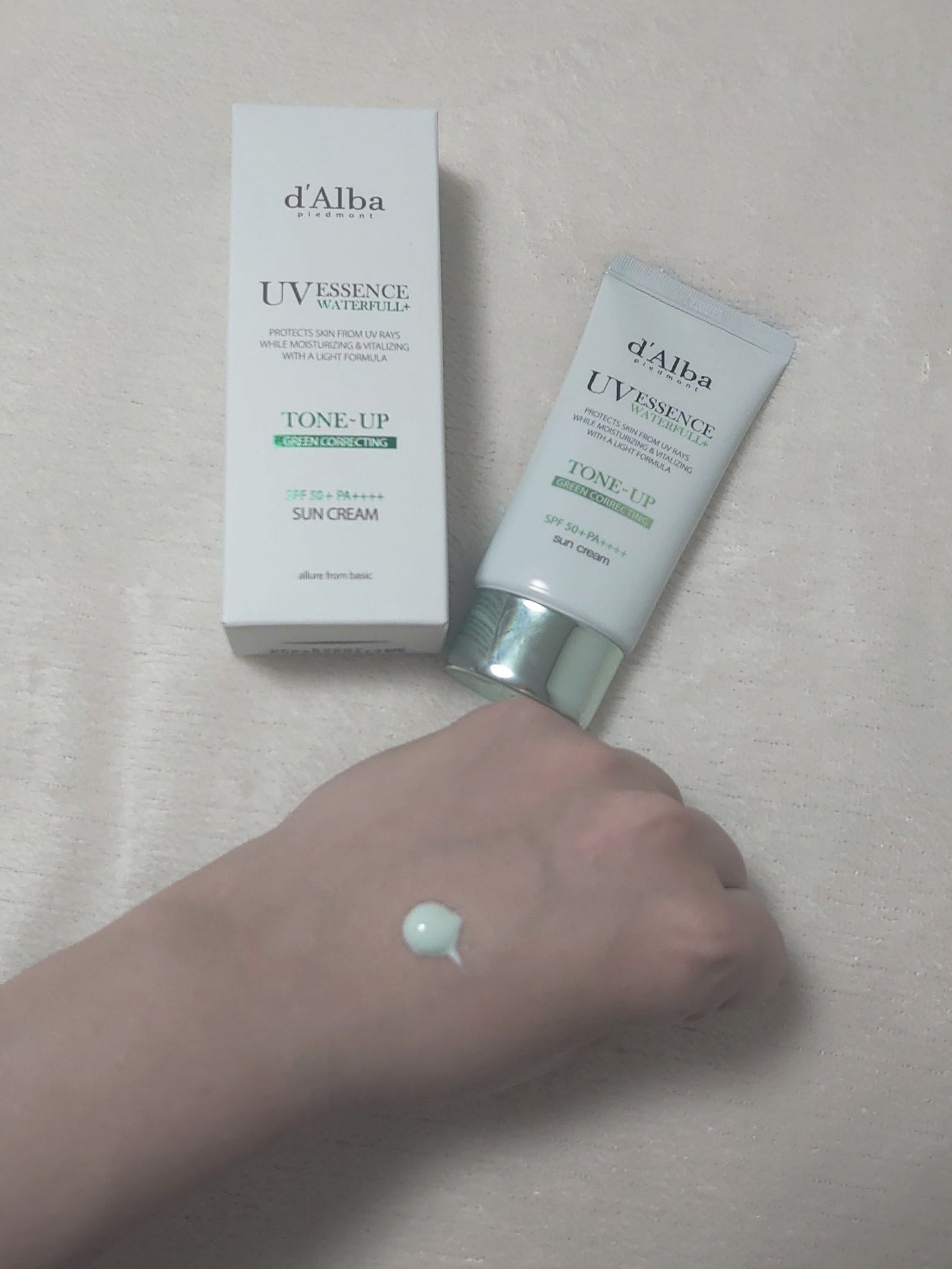 クリーンティーツリーリポソームトーンアップサンクリーム(グリーン)/ダルバ/日焼け止めクリームを使ったクチコミ(2枚目)