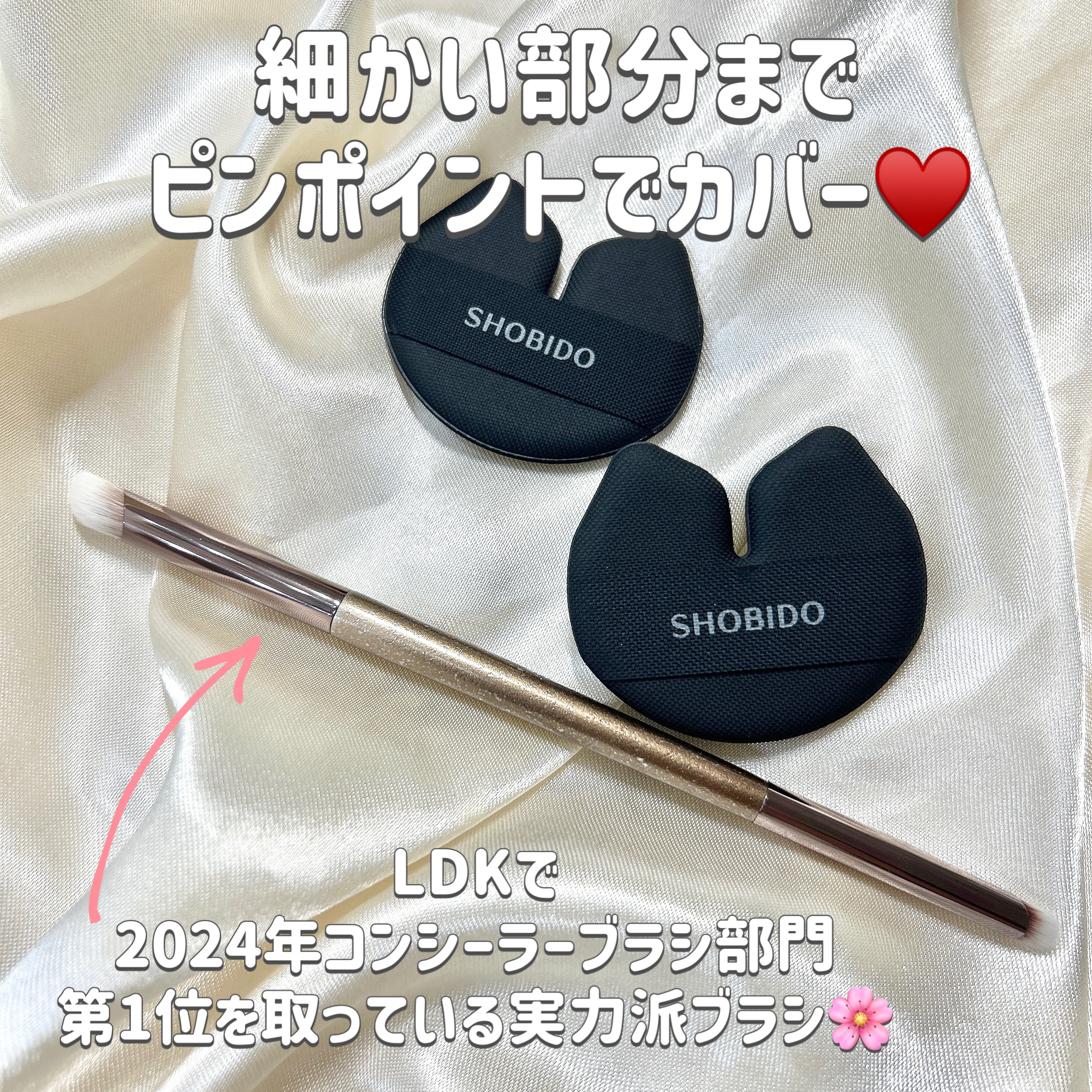 Wポイントメイクブラシ/SHOBIDO/メイクブラシを使ったクチコミ（1枚目）