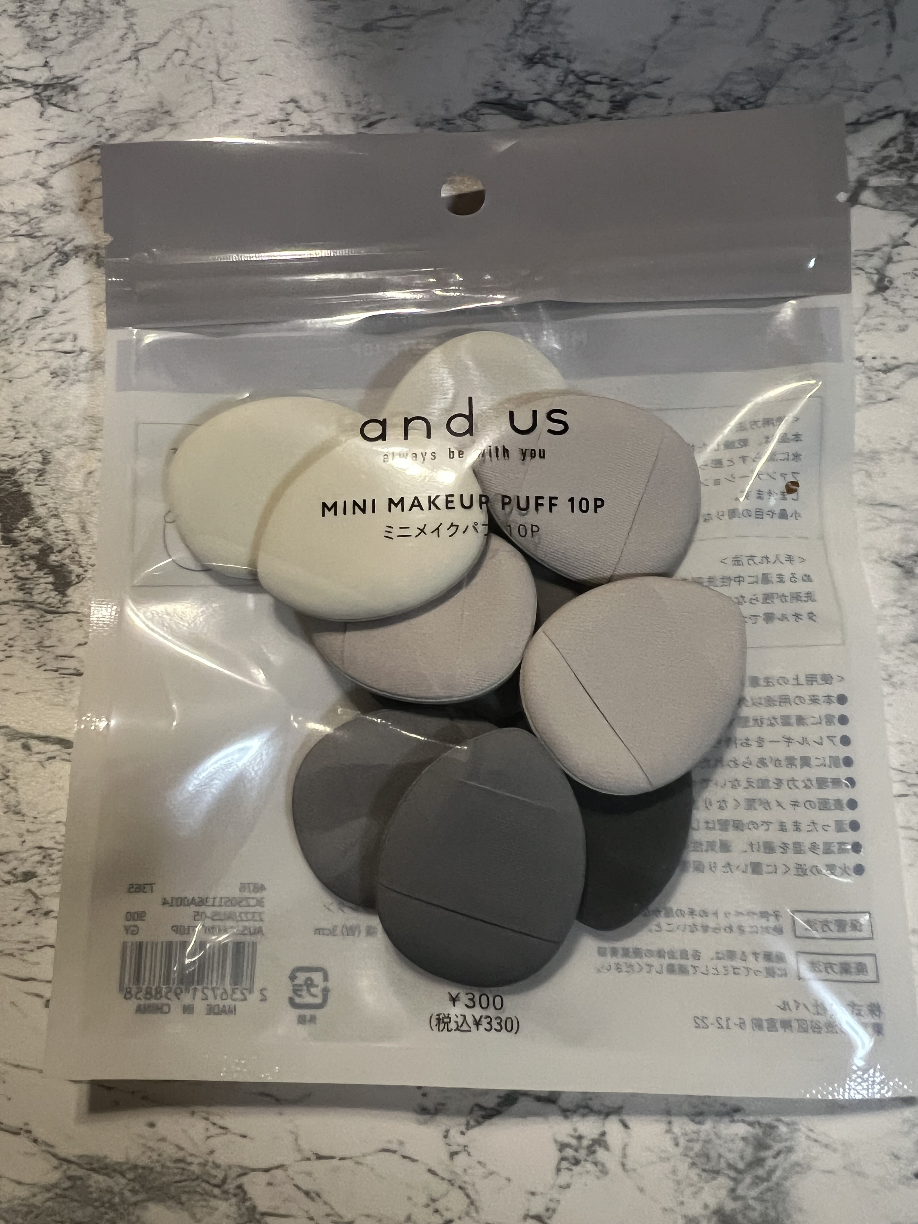 ミニメイクパフ10P/3COINS/パフ・スポンジを使ったクチコミ（1枚目）