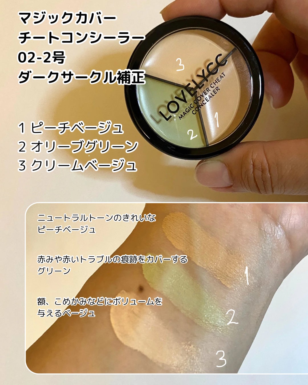 lovelycc マジックカバーチートコンシーラー/LOVELYCC/パレットコンシーラーを使ったクチコミ(3枚目)