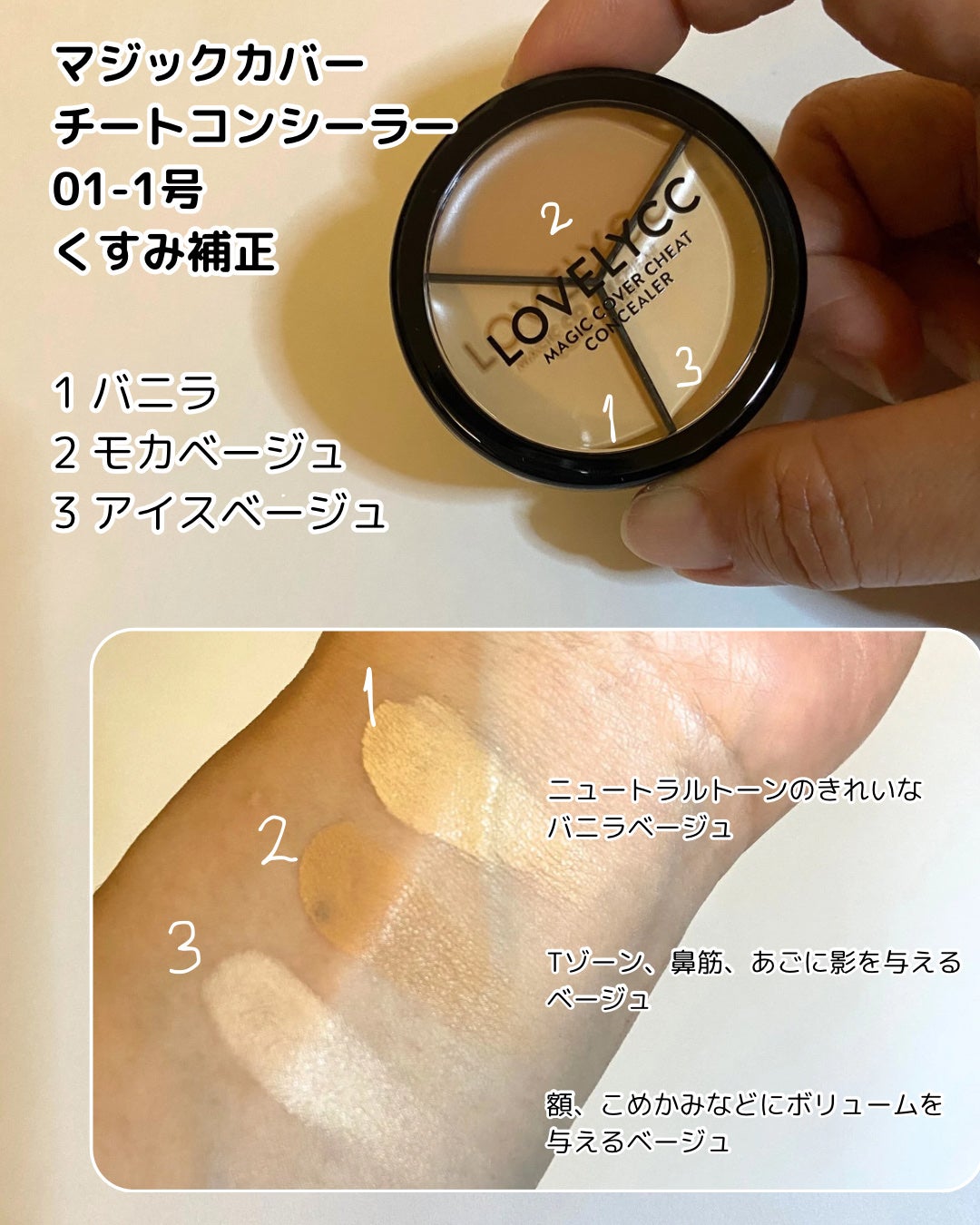 lovelycc マジックカバーチートコンシーラー/LOVELYCC/パレットコンシーラーを使ったクチコミ(2枚目)
