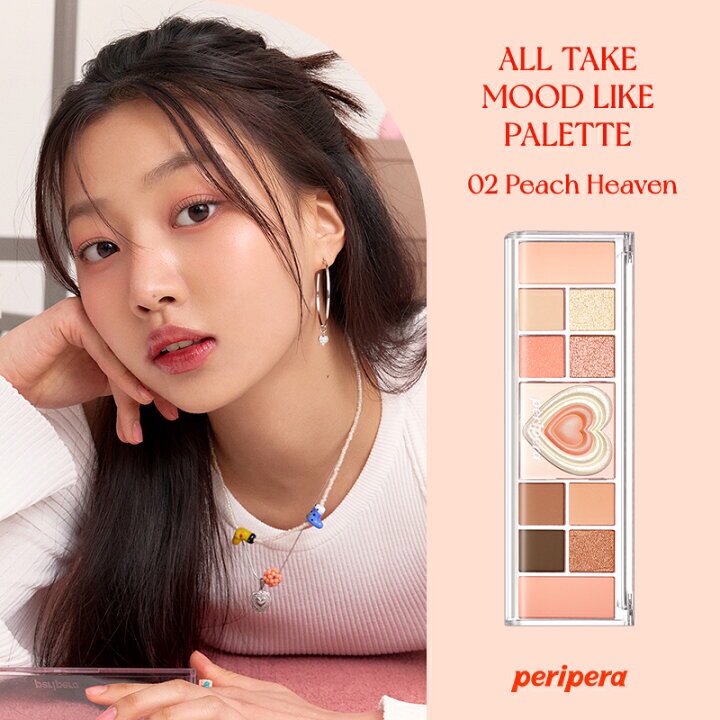 オールテイクムードライクパレット 02 ピーチ ヘブン(PEACH HEAVEN)/PERIPERA/アイシャドウパレットを使ったクチコミ（1枚目）