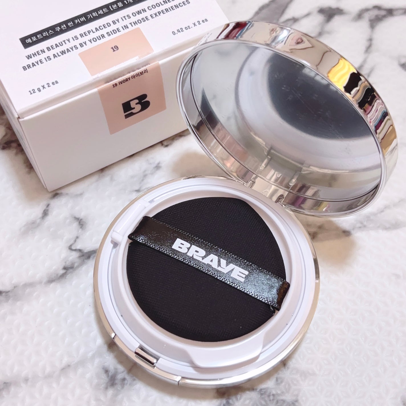 エフォートレスクッションシンカバー/BRAYE/クッションファンデーションを使ったクチコミ(2枚目)