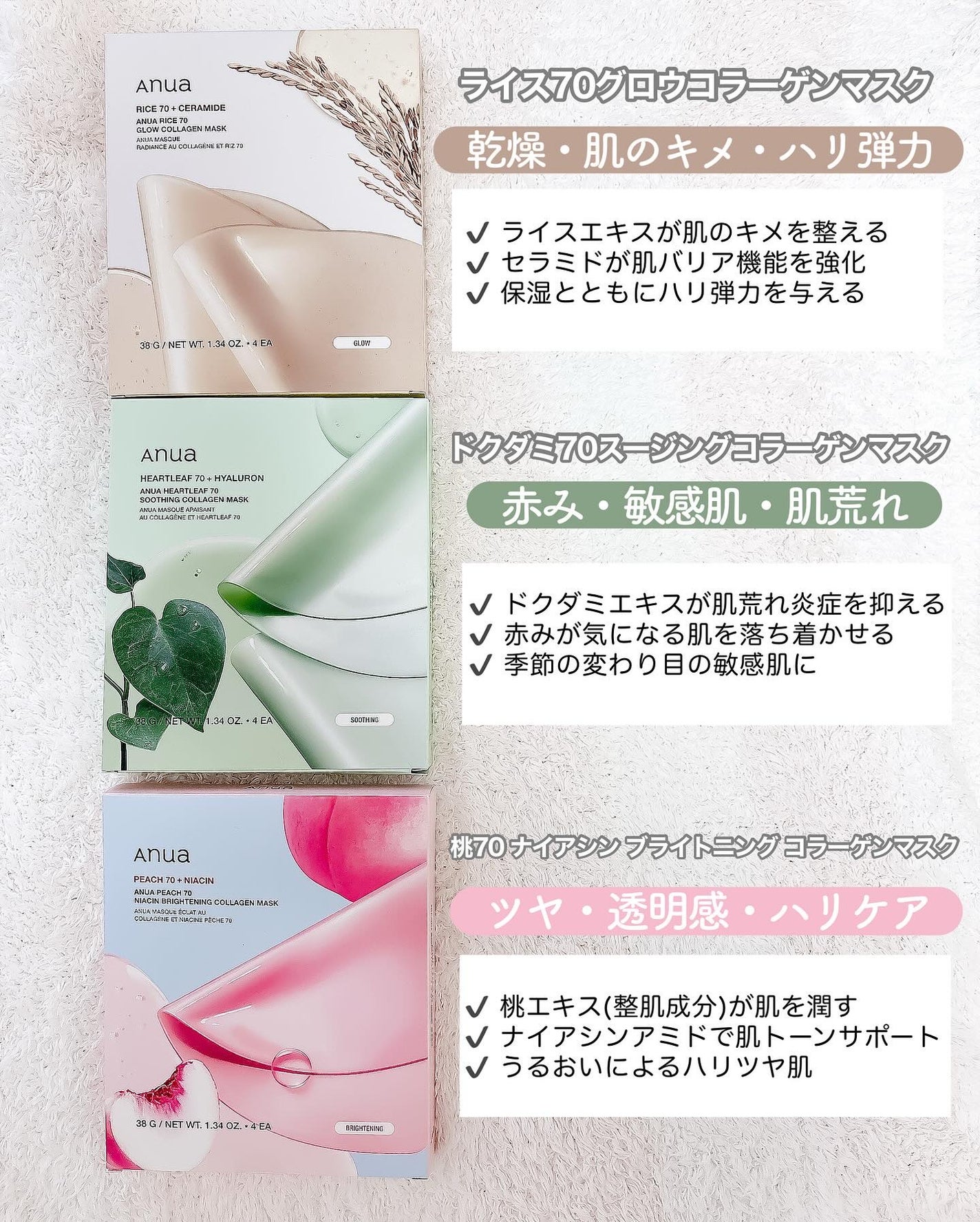 桃70ナイアシンコラーゲンフェイスパック/Anua/シートマスク・パックを使ったクチコミ(5枚目)