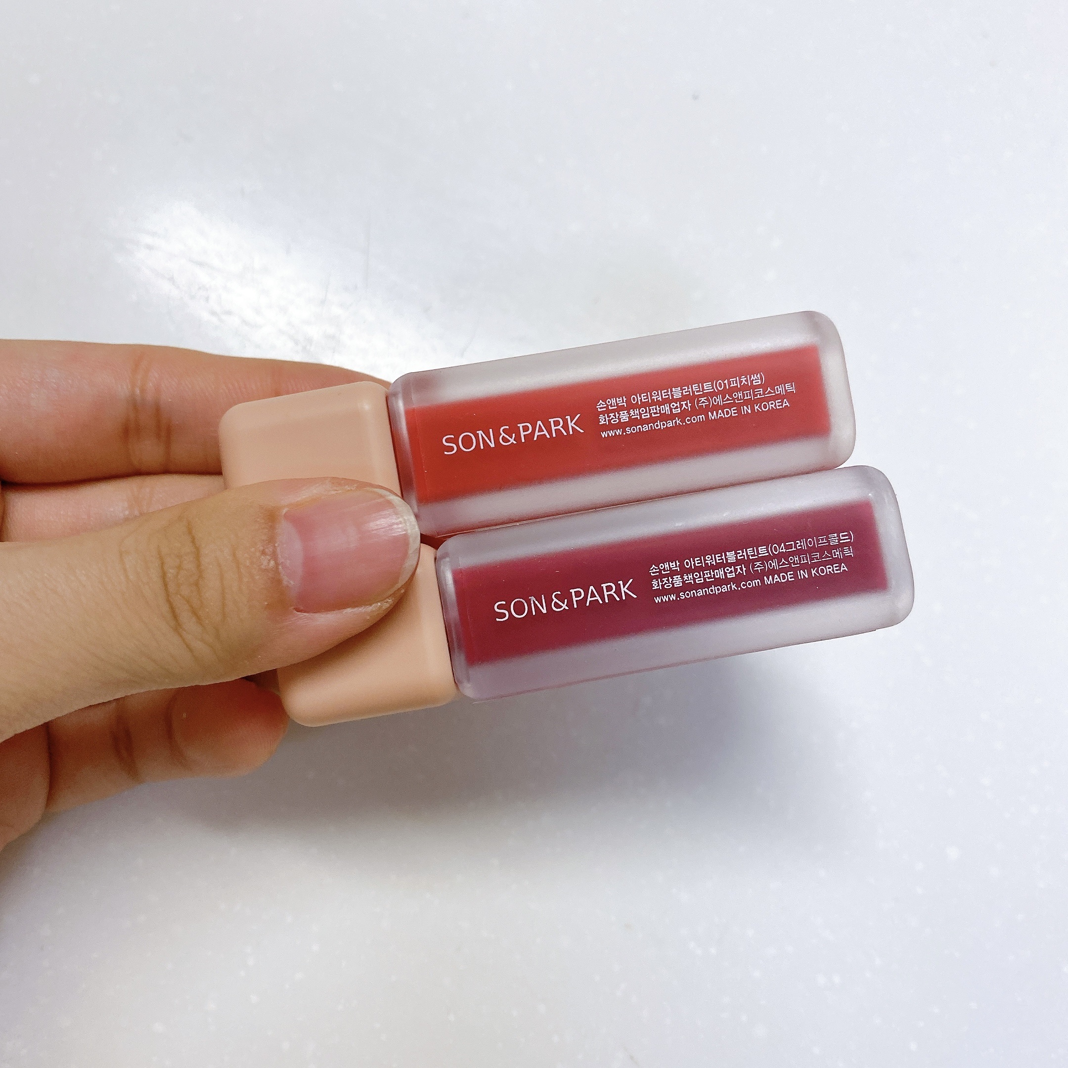 Arti Water Blur Tint #01 Peach Some/SON&PARK/口紅を使ったクチコミ（2枚目）