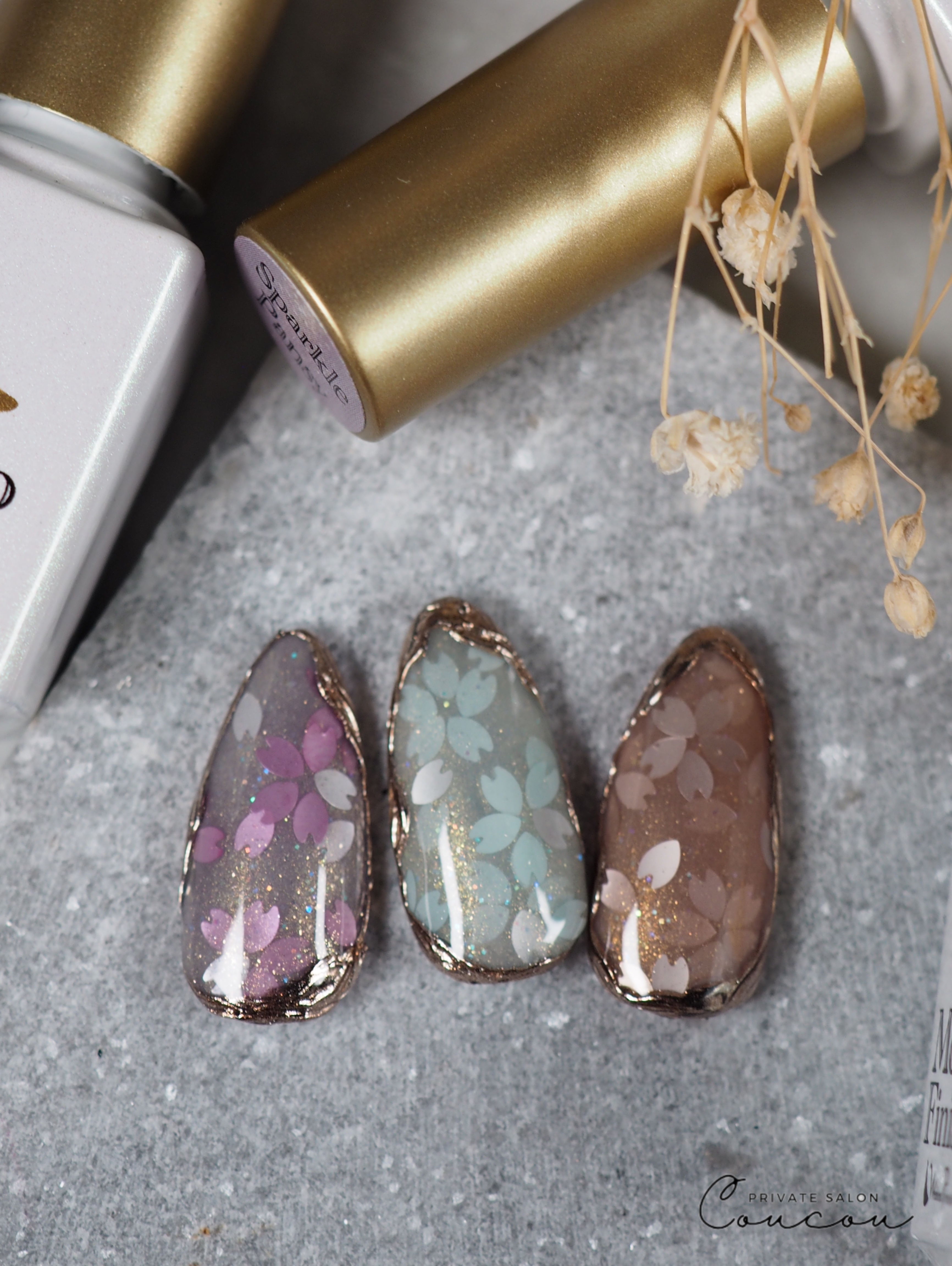 #ジェルネイル,#春色カラーネイル,#卒業入学シーズンネイル,#桜埋め込みネイルのネイルデザイン