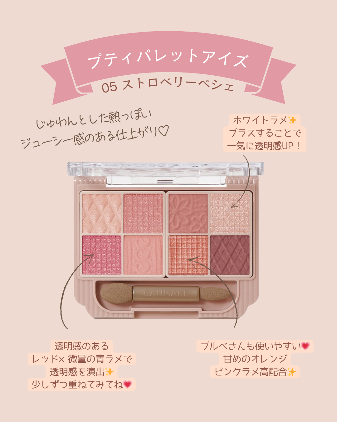 プティパレットアイズ/キャンメイク/パウダーアイシャドウを使ったクチコミ（2枚目）