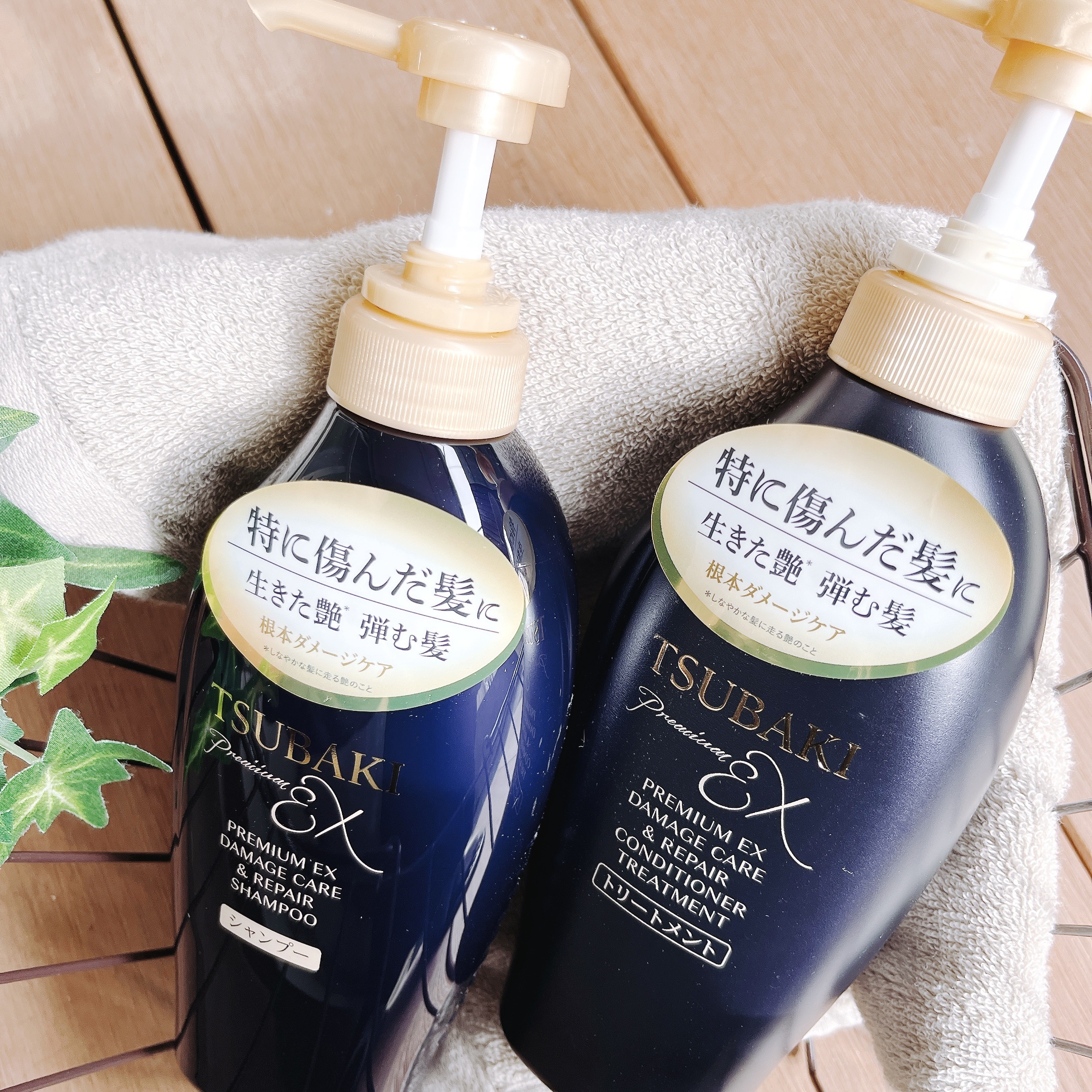 TSUBAKI プレミアムEX ダメージケア＆リペア シャンプー/コンディショナートリートメント/TSUBAKI/シャンプー・コンディショナーを使ったクチコミ（1枚目）
