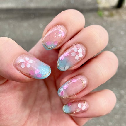 #セルフネイル,#ジェルネイル,#桜ネイルのネイルデザイン