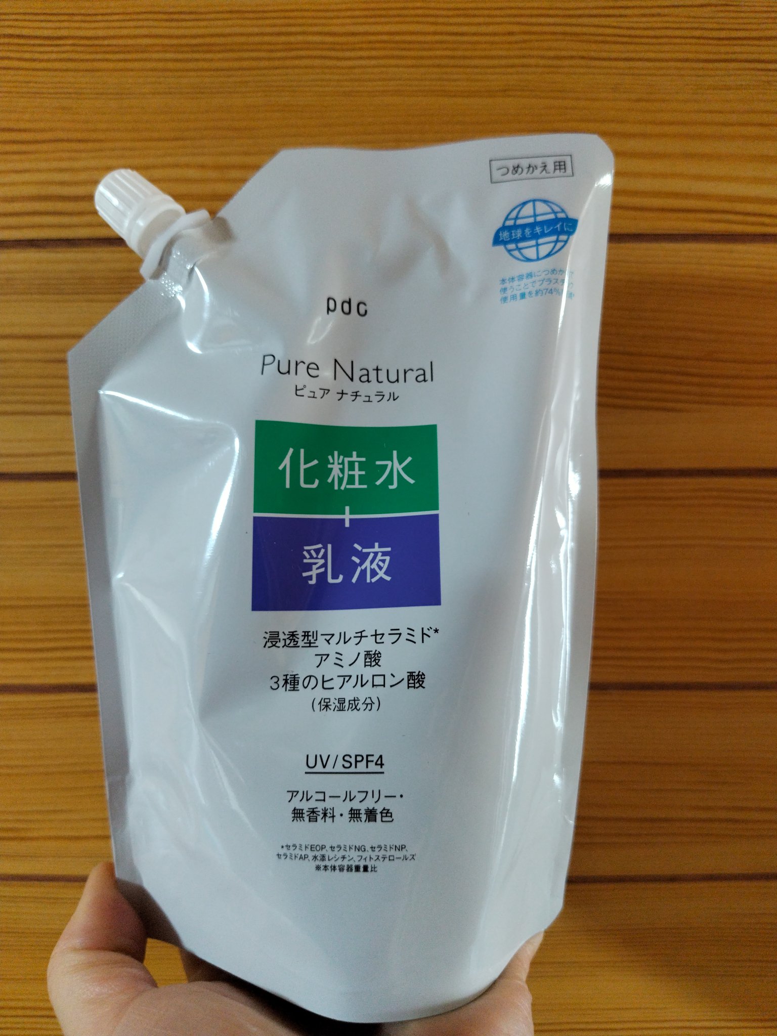 ピュア ナチュラル エッセンスローション ＵＶ 390ml(大容量つめかえ用)/pdc/オールインワン化粧品を使ったクチコミ（1枚目）