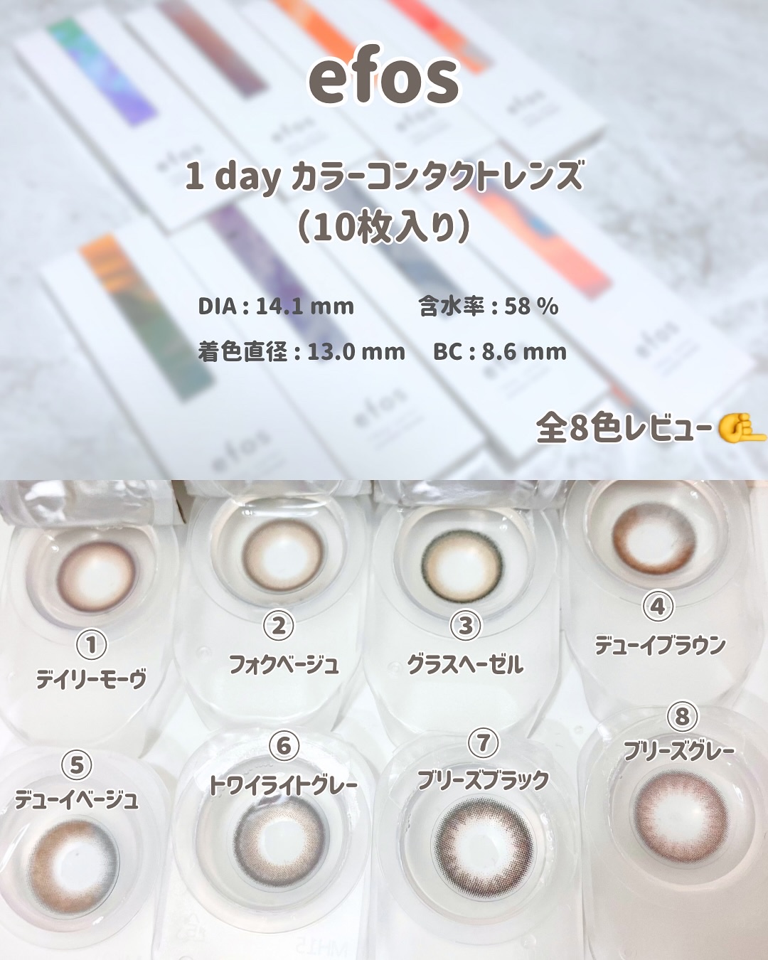 efos 1day ブリーズブラック/efos/ワンデー（１DAY）カラコンを使ったクチコミ（2枚目）