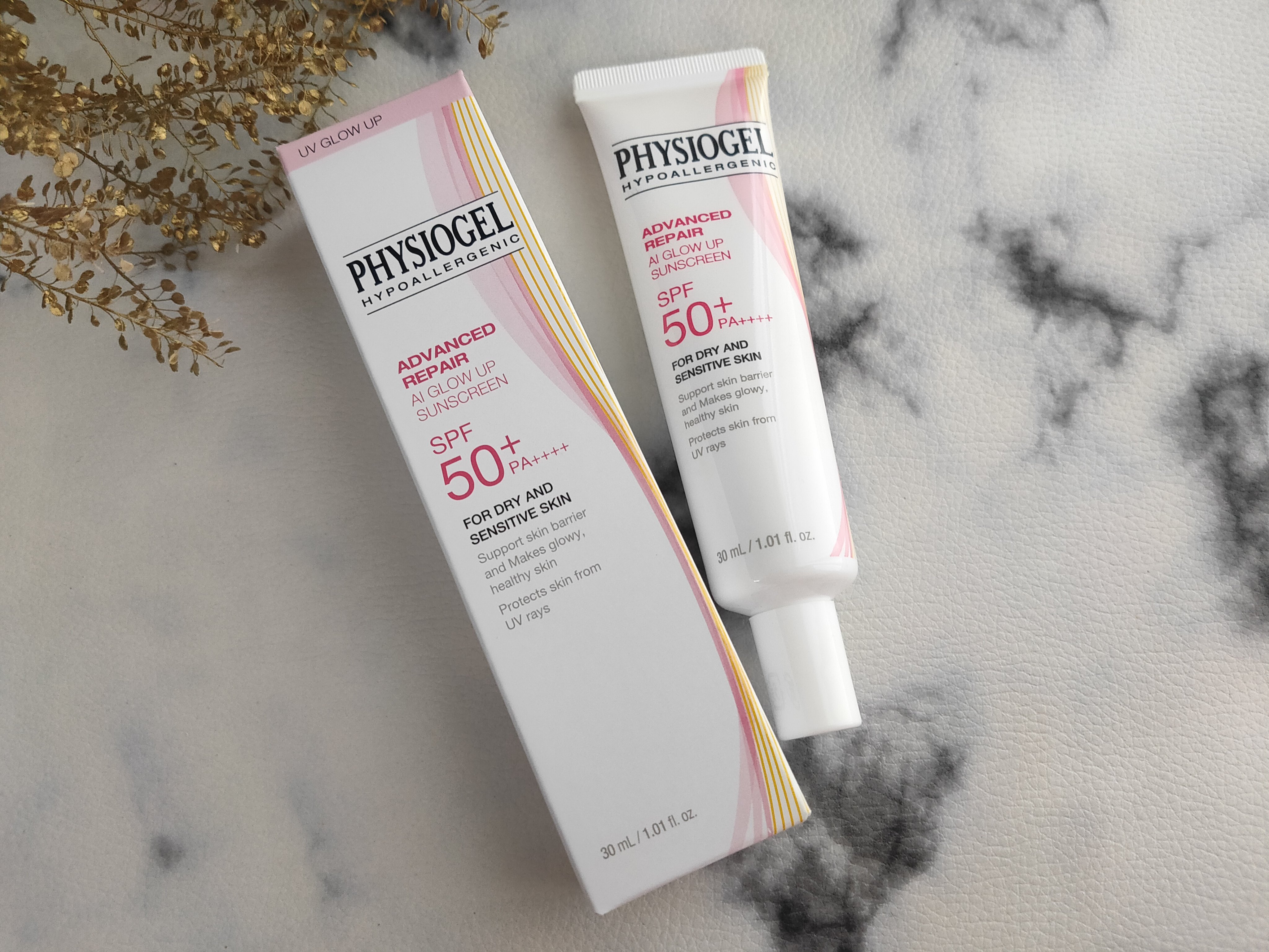 アドバンスドリペア　ＡＩグローアップ　サンスクリーン/PHYSIOGEL/日焼け止めクリームを使ったクチコミ（2枚目）